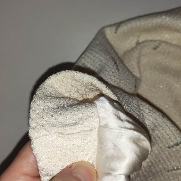 St John Evening By Marie Gray Skirt Rhinestone Sparkly Shiny  Off White Size 4 - Picture 12 of 12